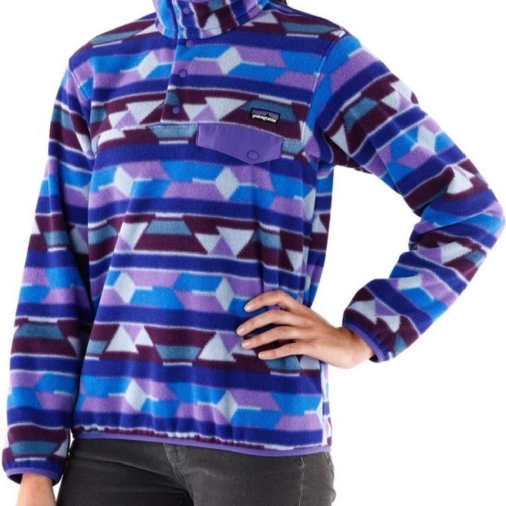 Patagonia Synchilla Fleece T-Snap Pullover - Purple Tribal
